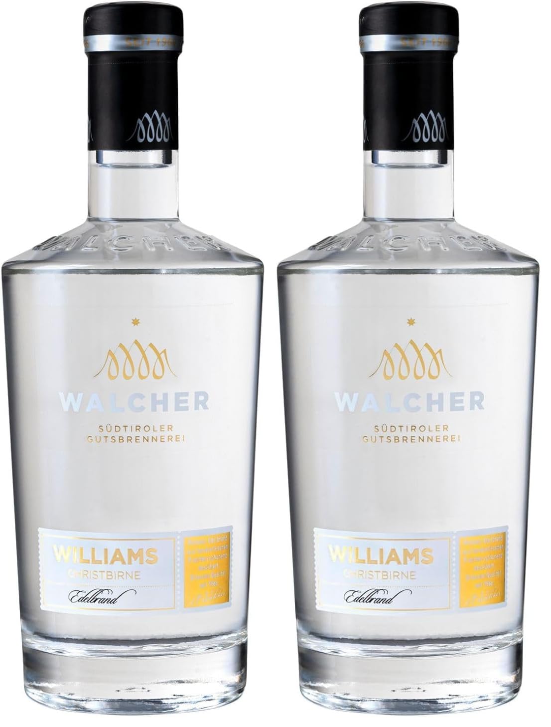 Walcher Williams Christ-Edelbrand – Klassischer, milder Birnenbrand aus Südtirol (1 x 0,7 l) (Packung mit 2)
