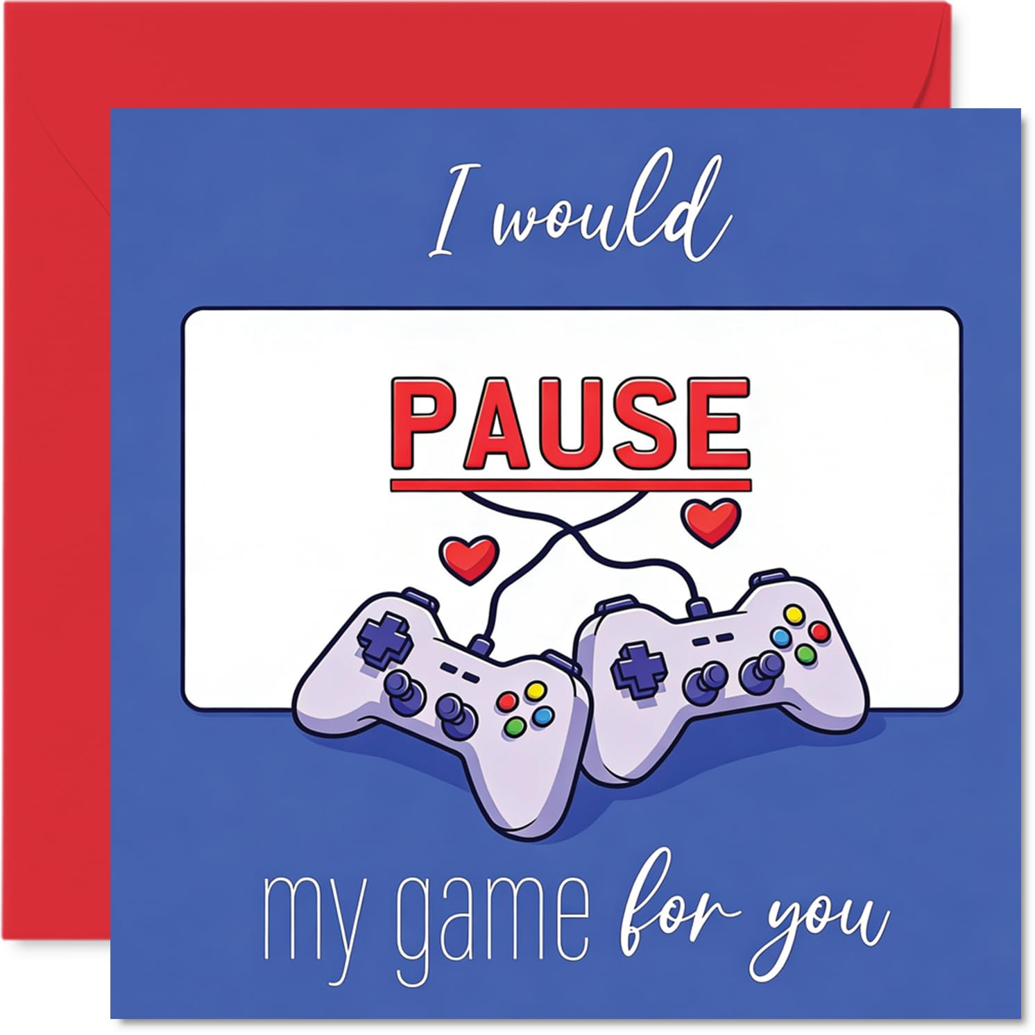 Cute Anniversary Card - Gamer Love - Romantic Happy Anniversary Card for Women Men, 145mm Sweet I Love You Anniversaries Greeting Cards
