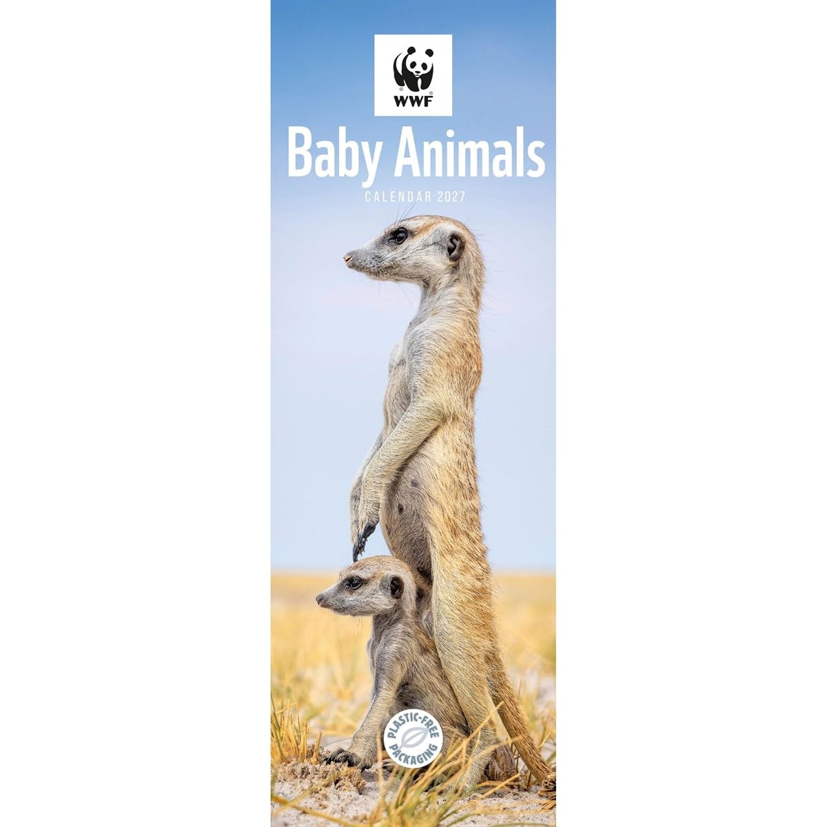 Carousel Worldwide White Wwf Baby Animals 2027 Slim Wall Calendar, 12-Month Calendar, Cute Wildlife Photography