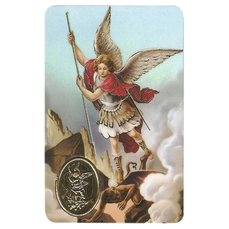 Estampa San Miguel Arcangel con Medalla, Religion/Religious Card