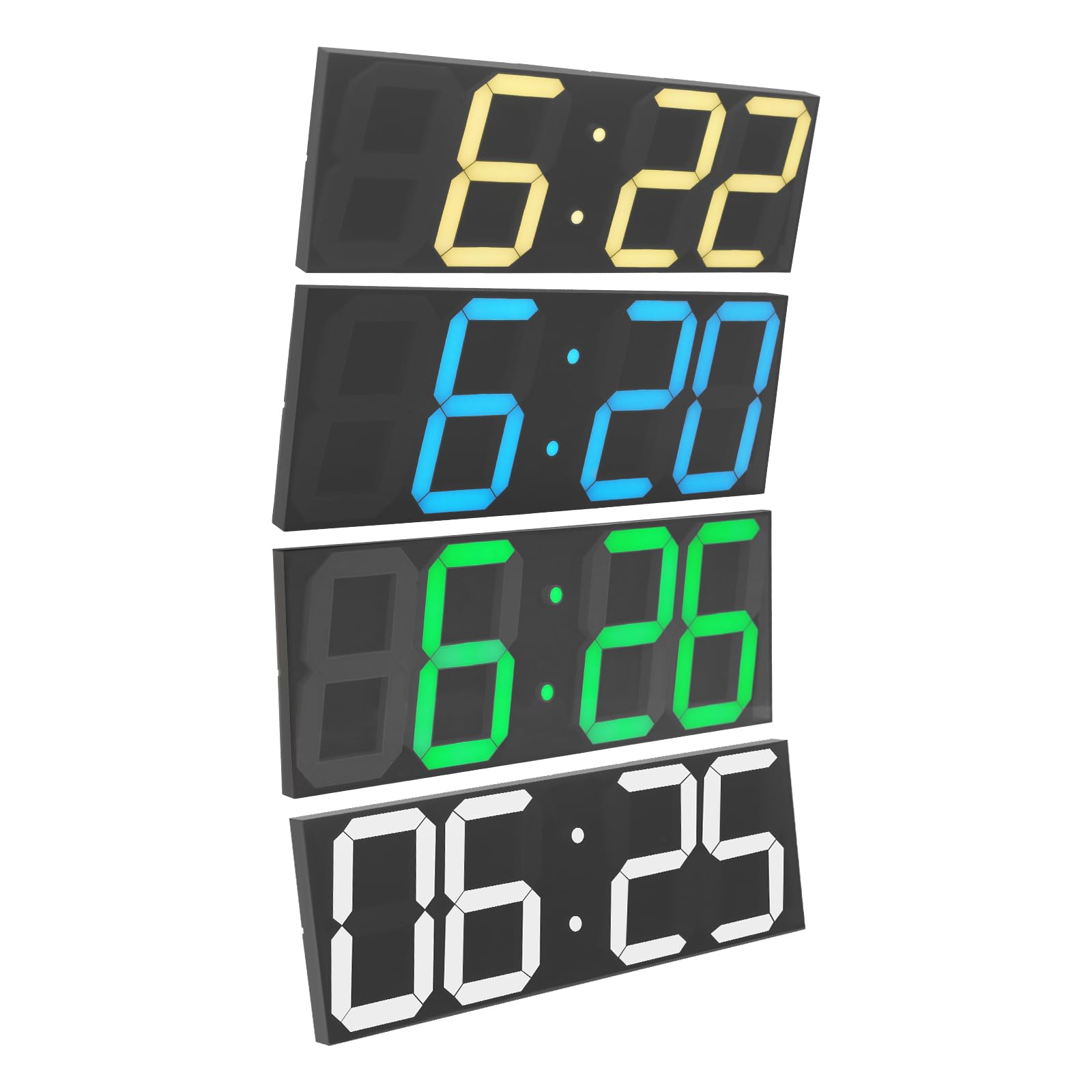 Orologio digitale a LED, 142 diodi LED, per soggiorno e camera da letto | Telecomando a 8 Livelli Regolazione Automatica della Luminosità entro 20 Metri Nero in Plexiglass e ABS