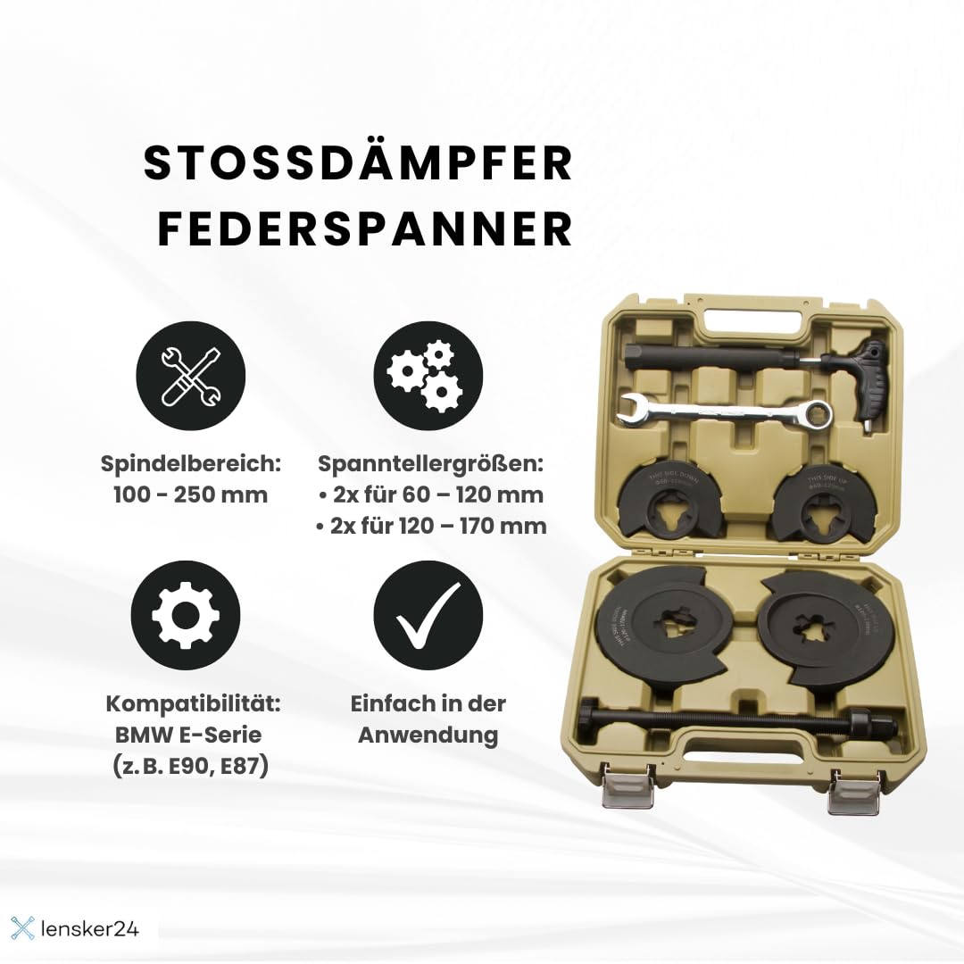 Innenfederspanner/Federspanner Innenspanner – geeignet für BMW – Schraubenfedern wechseln – 60–170 mm – für PKW ohne Federbein