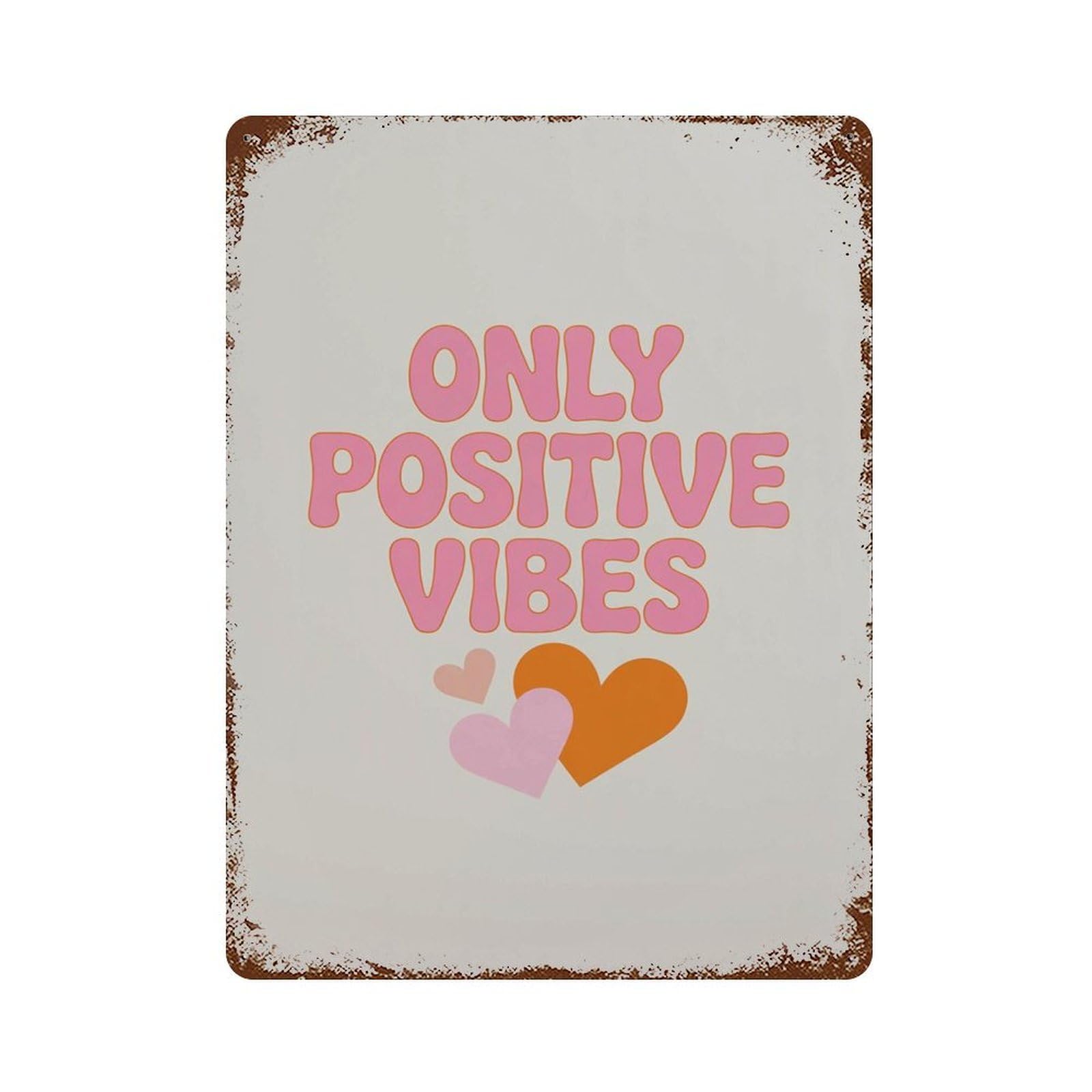 xiaoxiaoshen Only Positive Vibes Motivational Quote Retro Typography Modern Inspirational Wor Wall Decor Art Metal Tin Poster Modern Home Decor Art Home Bar Shop Decorations Vintage Sign 40x30cm