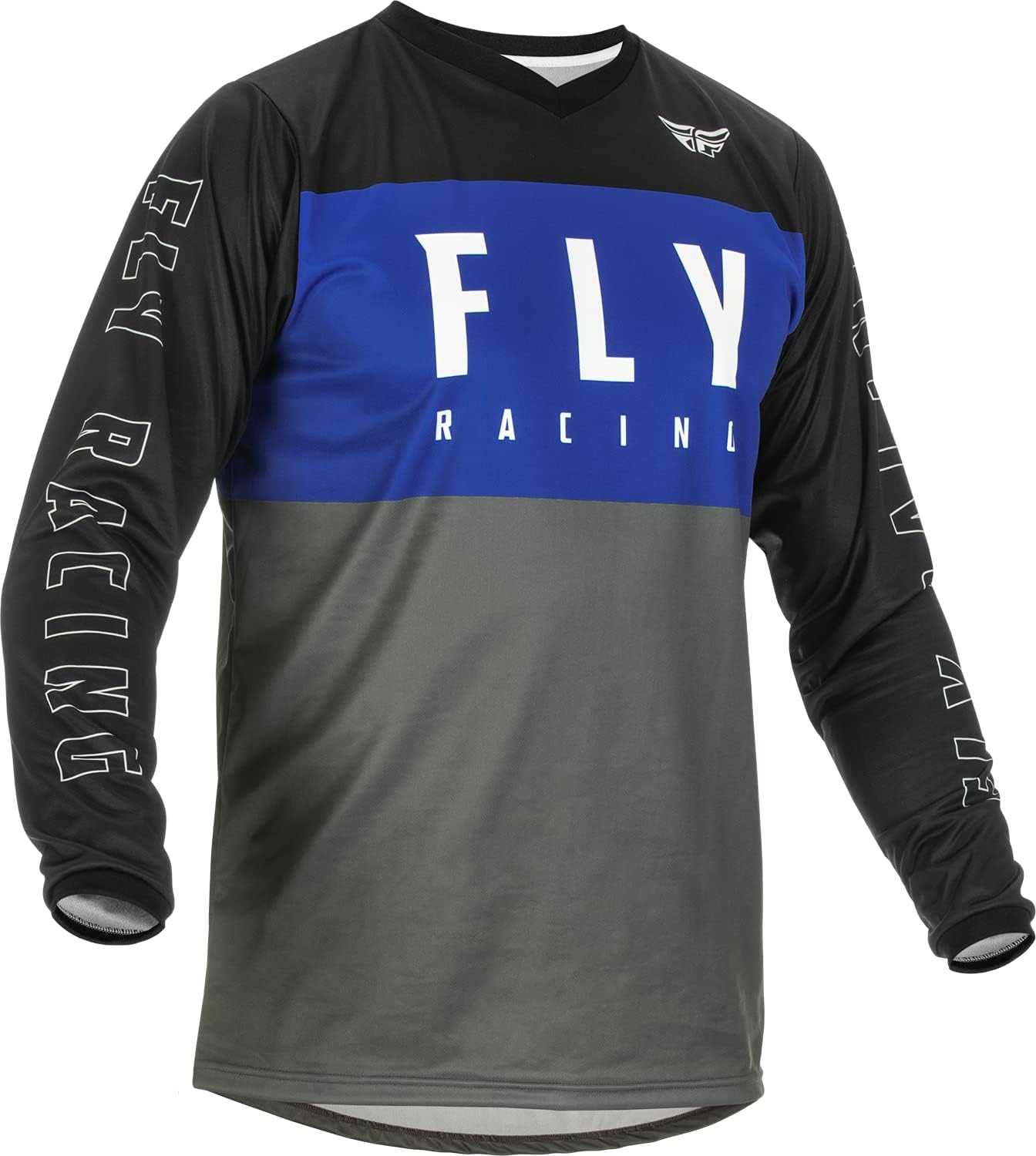 Fly Racing 2022 Adult F-16 Jersey (Blue/Grey/Black, X-Large)