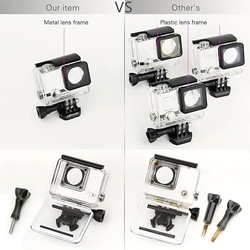 Miniatura 7 de SOONSUN Funda protectora estándar de buceo impermeable para GoPro Hero 33+4 Cámara negra plateada - 131.2 ft (131 pies) fotografía submarina