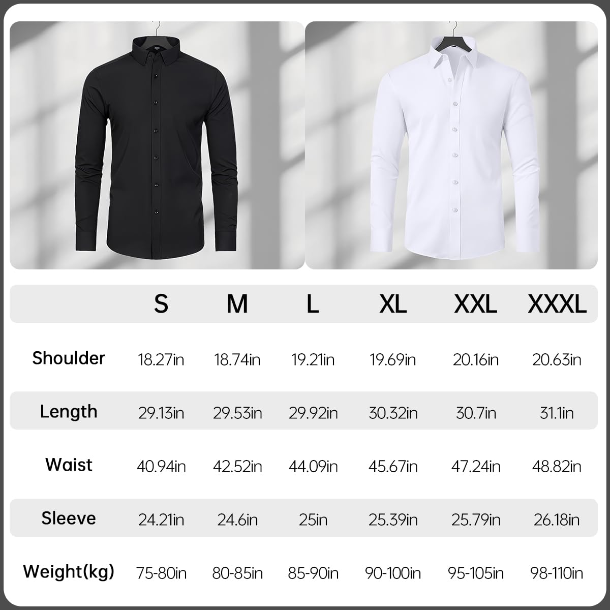 Camisa social masculina de manga comprida elástica sem rugas para negócios formal com botões, A – Branco, M em promoção! Veja a oferta e mais achadinhos de Camisas 3 Hoje é o melhor dia para comprar Camisa social masculina de manga comprida elástica sem rugas para negócios formal com botões, A – Branco, M com aquele preço maroto! Promoção! Aproveite a oferta! 3