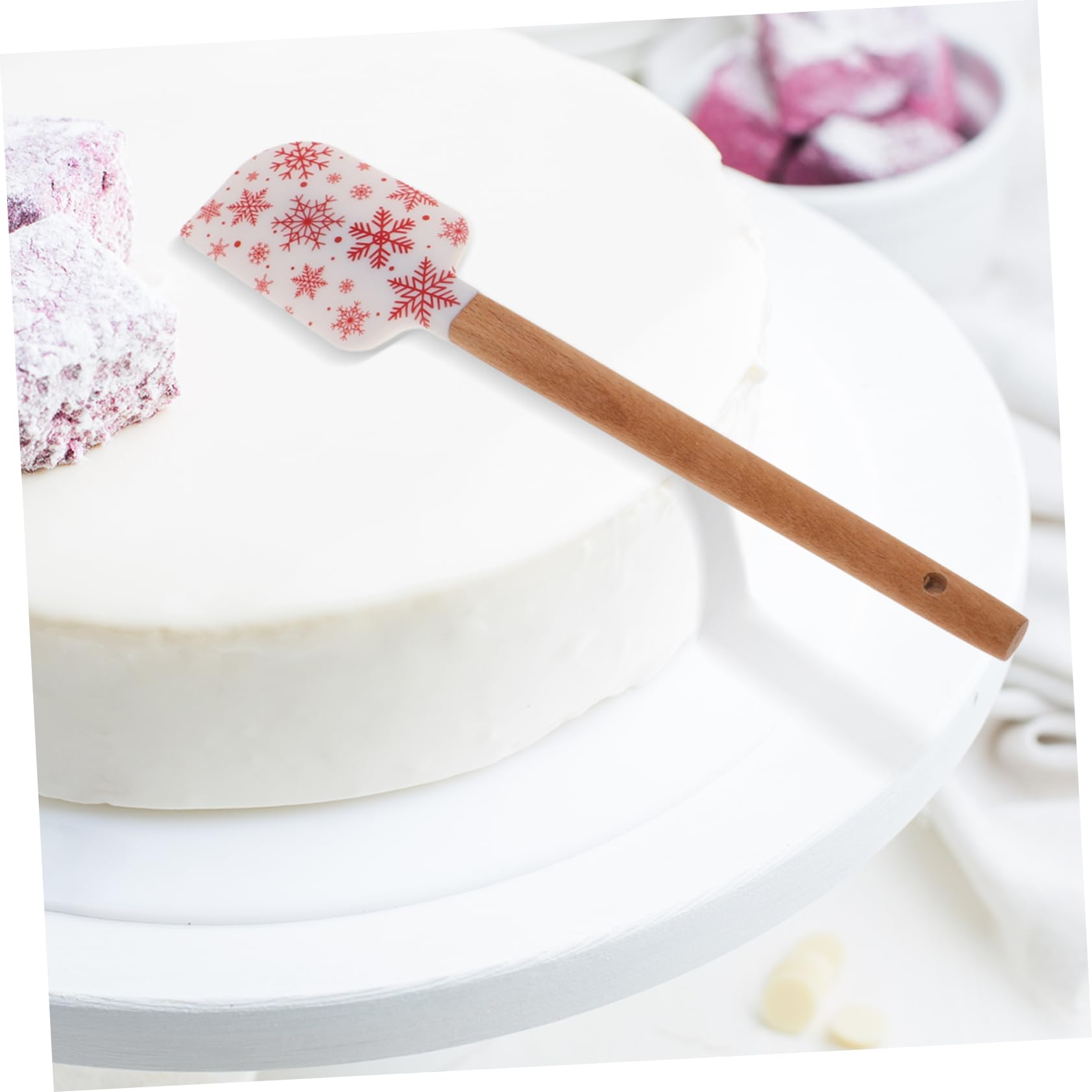 Cabilock 4 Sätze Silikon Spatel Teilig Weihnachtskuchen Dekoration Ergonomischer Holzgriff Hitzebeständig Für Kuchencreme Und Teigschaben Leicht Und Langlebig 4 Stück * 4