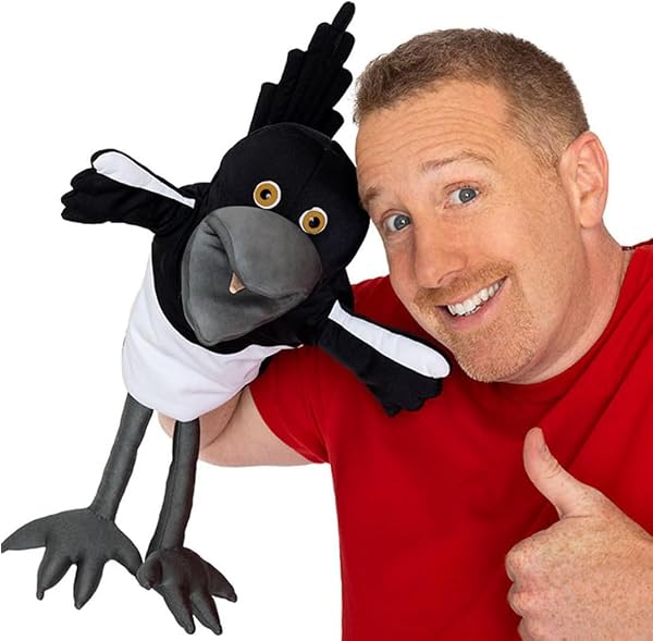 Steve and Maggie Plush Toy – Maggie Magpie Hand Puppet for Kids 1+, Soft Bird Puppet for Pretend Play, Nursery Rhymes & Learning, Interactive Toddler Toy for Bedtime Story(Small) - 1
