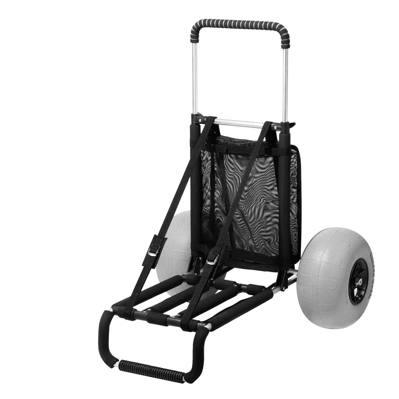 VEVOR Carrito de Playa con Ruedas Sólidas de PE Grandes para Arena, Plataforma de Carga de 760 x 390 mm, Carro de Arena Plegable, Carro Resistente para pícnica, Camp, Pesca, Playa, Jardinería