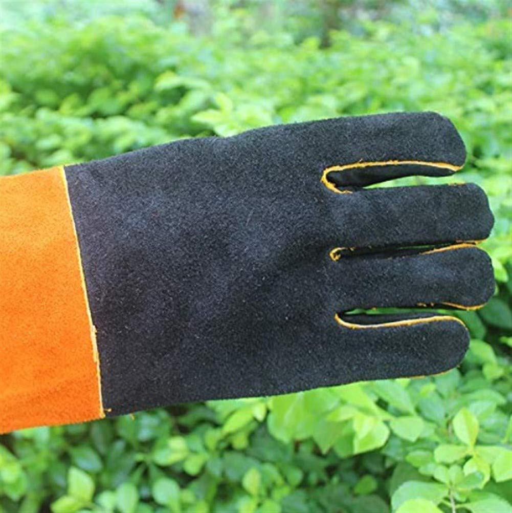 Guanti da lavoro resistenti all'usura Guanti in pelle Protect anti-scottatura, guanti barbecue anti-scottatura, guanti Grill anti-scottatura, Camino anti-scottatura guanti, cotone Fodera con 14 pollic