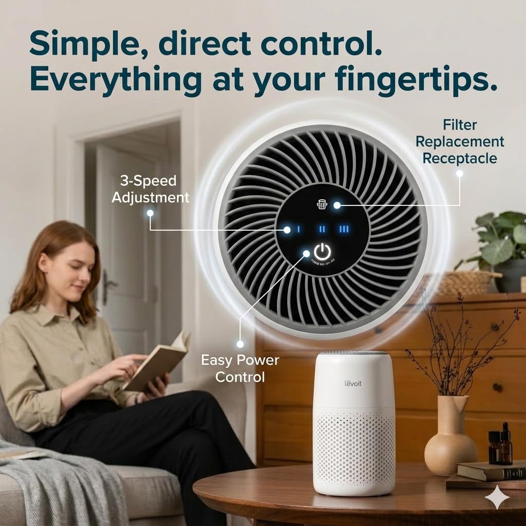 Air Purifier for Bedroom Home, Quiet HEPA Filter Cleaner with Fragrance Spo… thumbnail 6