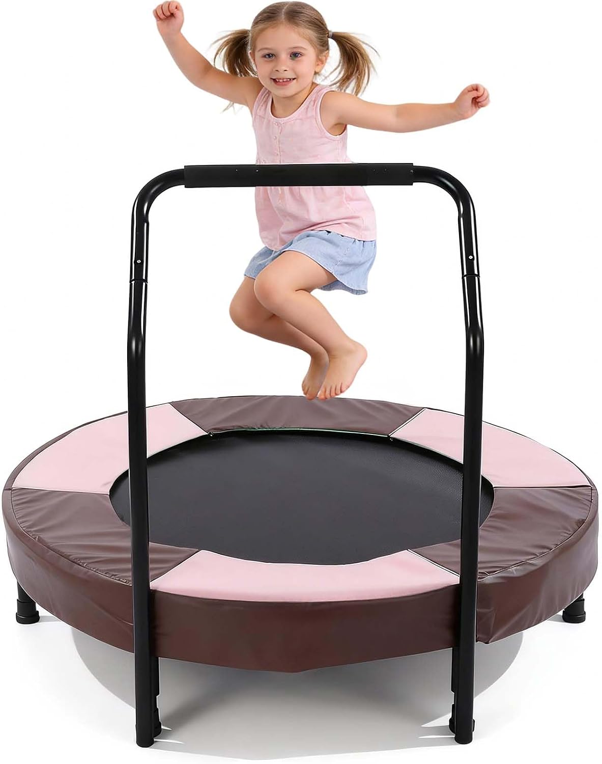 36" Foldable Mini Trampoline for Kids, Indoor Outdoor Small Rebounder Trampoline with Foam Handle & Safe Thickened Cover, Toddler Trampoline, Perfect Toddler Gift for Boys & Girls