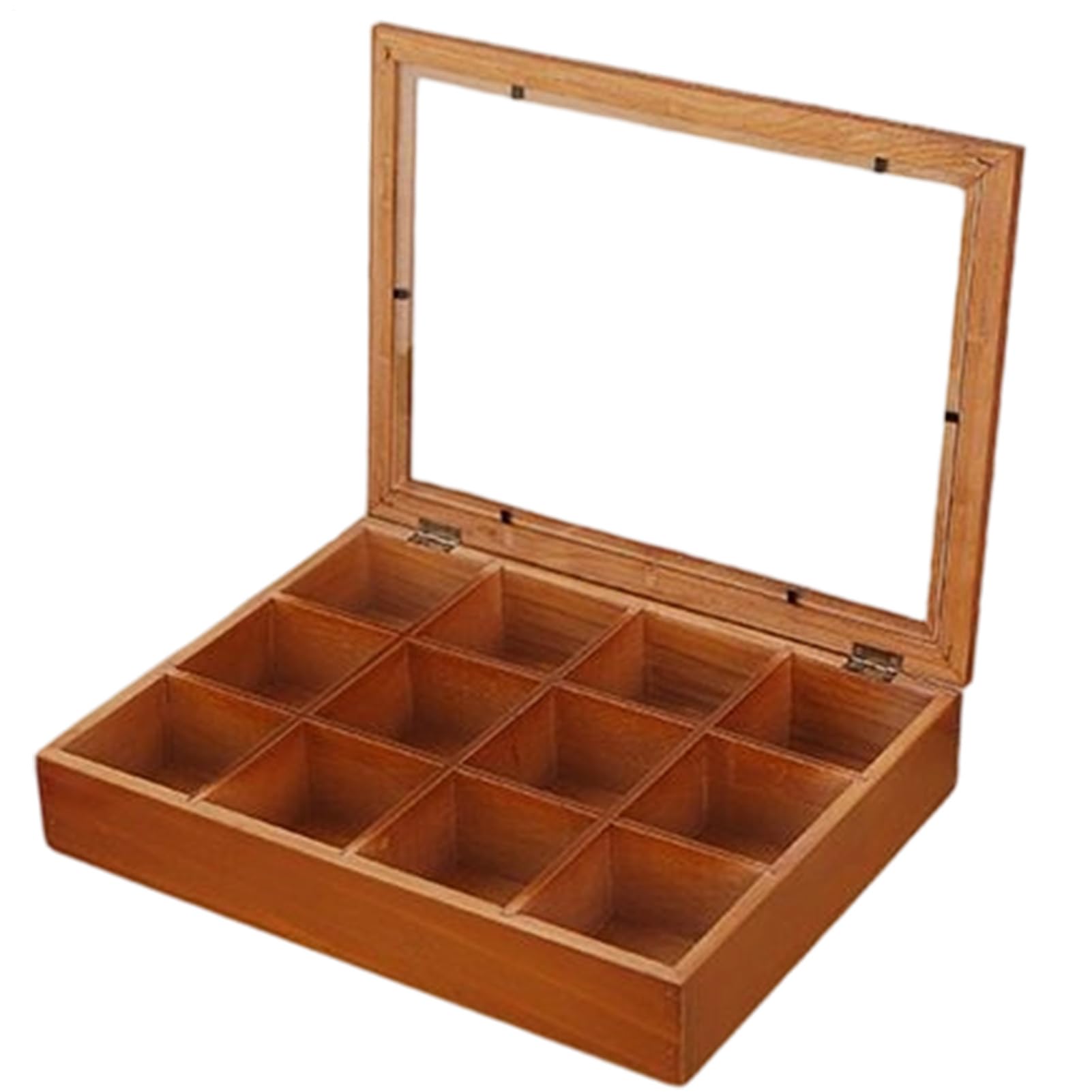 Organizador de almacenamiento de té, café y snacks en bandejas de madera con tapa