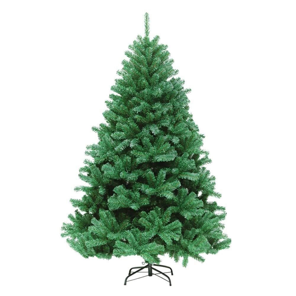 6ft Christmas Tree Green Artificial Christmas Tree, Hinged Unlit Full Xmas Pine Tree W Metal Stand, for Home Decoration(240cm)