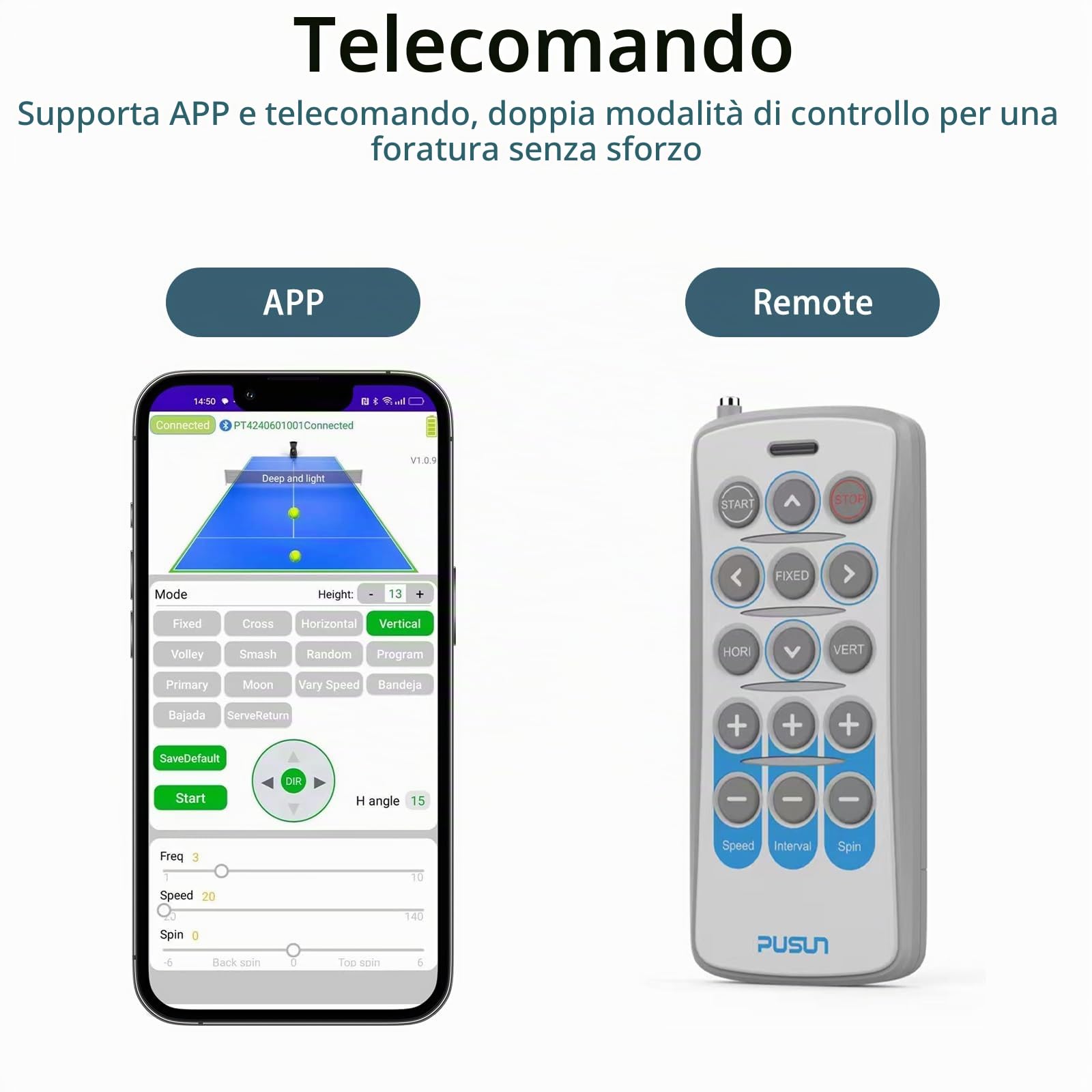 PT-Smart - Macchina professionale per palline da padel – Lanciatore automatico portatile con controllo intelligente tramite app | Perfetto per esercitarsi da soli, allenamento in club e allenatori |