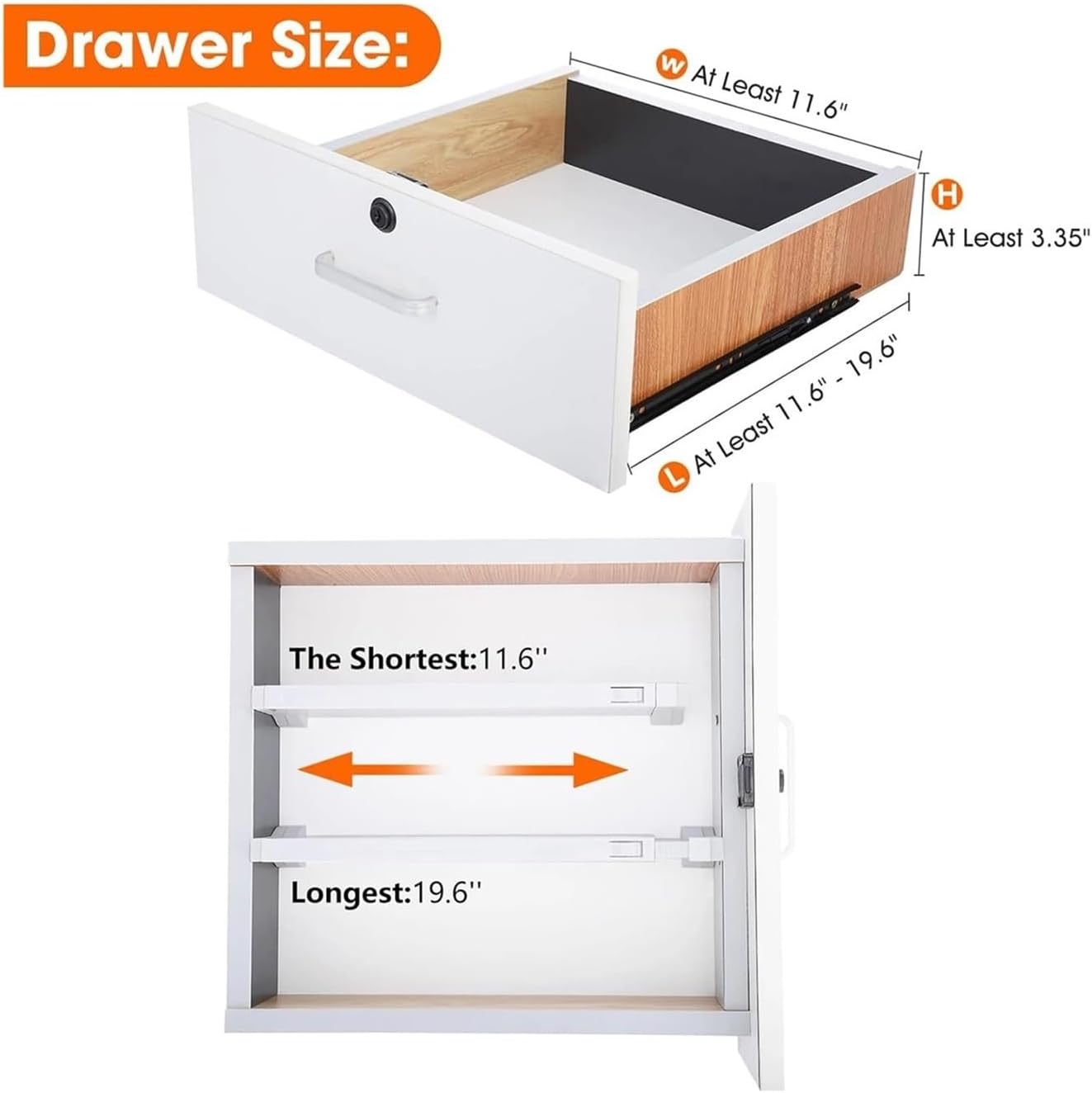 2/4/6/8 Pack Drawer Dividers For Clothes, 11.6''-19.6'' Adjustable Organizers 3.35'' High Expandable Separators(6pcs)