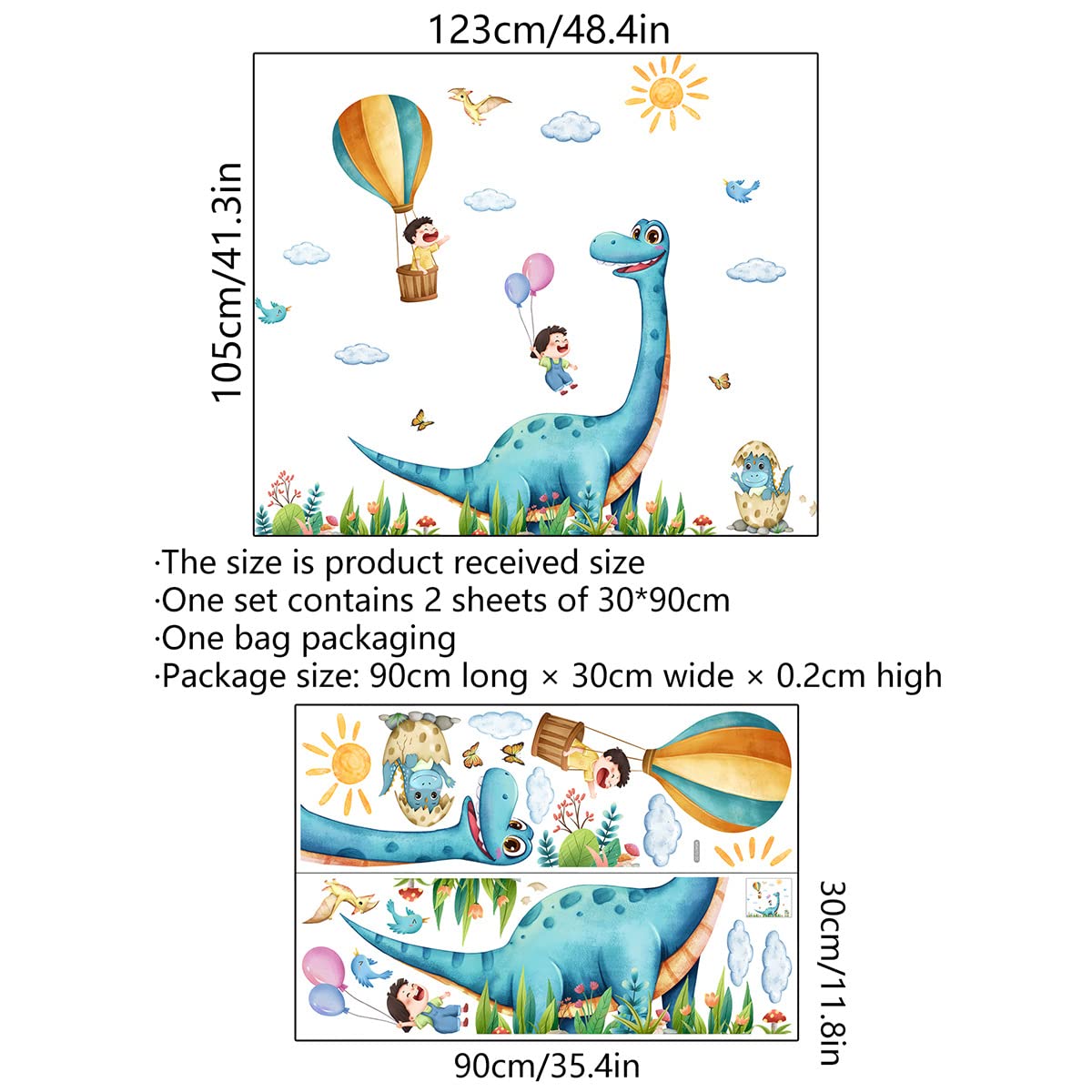 Calcomanías De Dinosaurios Para Pared: Decoración Infantil