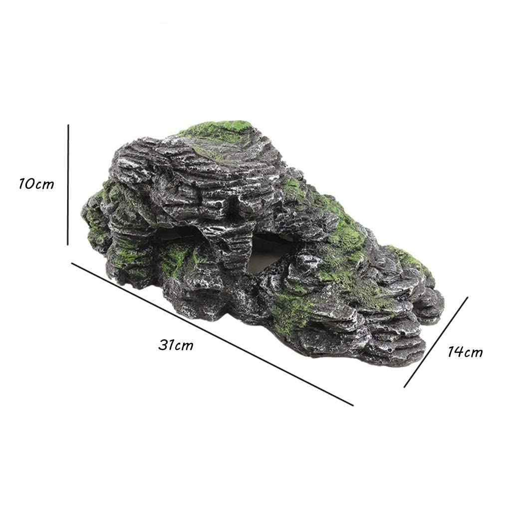 Escondite para Escalar Tortugas, paisajismo de acuarios, decoración de hábitat, escondites de Peces, lagartos y Tortugas, Accesorios para Cajas de Cuevas de Reptiles