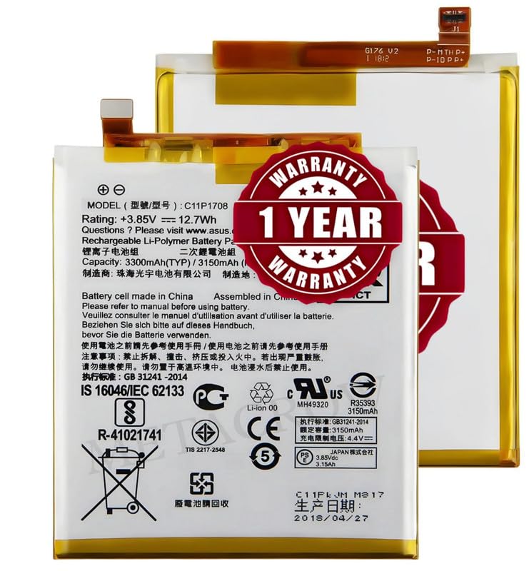 Image of Original C11P1708 Battery Compatible for Asus Zenfone 5z (ZS620KL, Z01RD) - (3300mAh) - 1 Year Warranty JK1