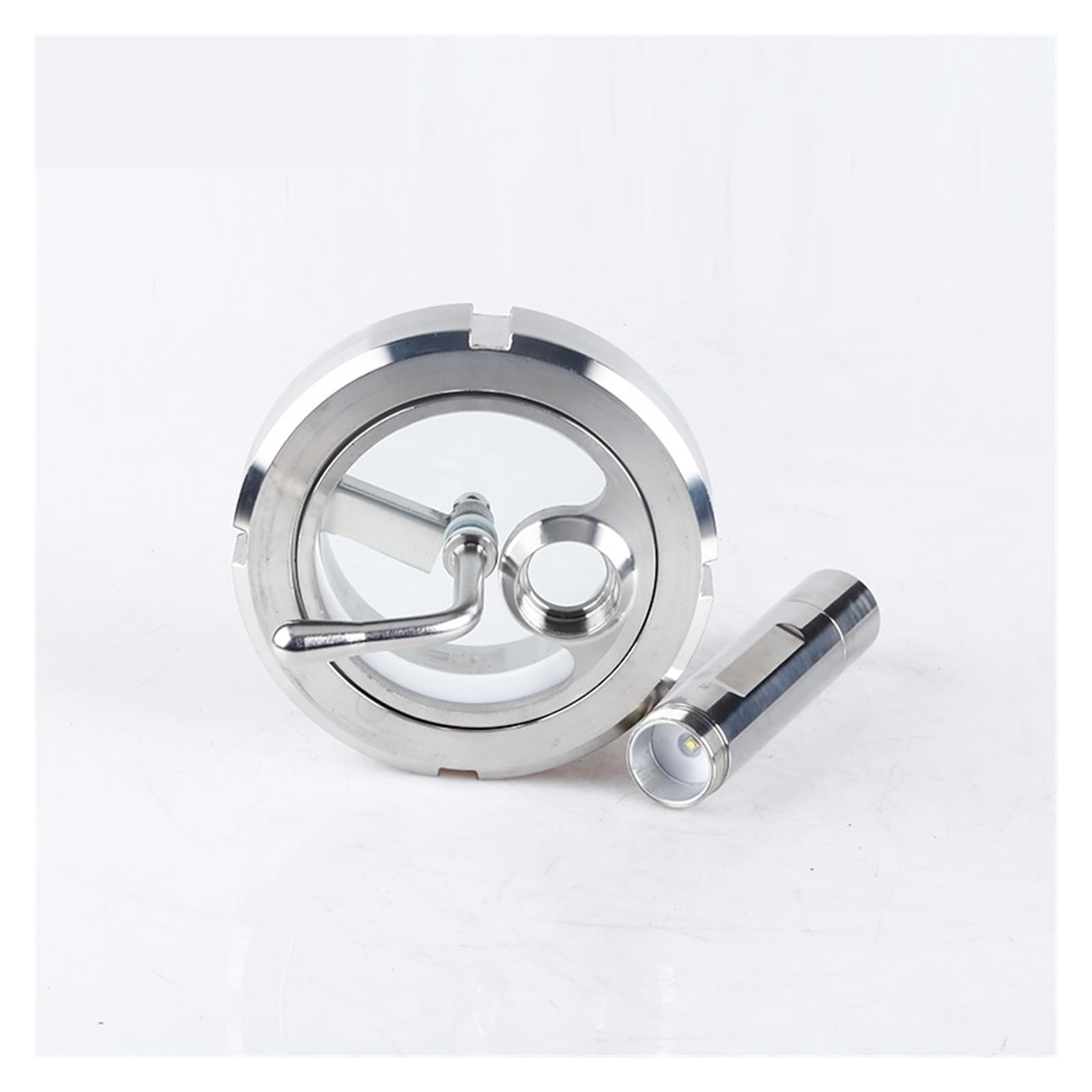 KACOME 304 Stainless Steel with Brush Live Connection Sight Glass Light Sanitary by Any Wiper with Light Glass Observation Window Sight Hole(DN80 316(89))