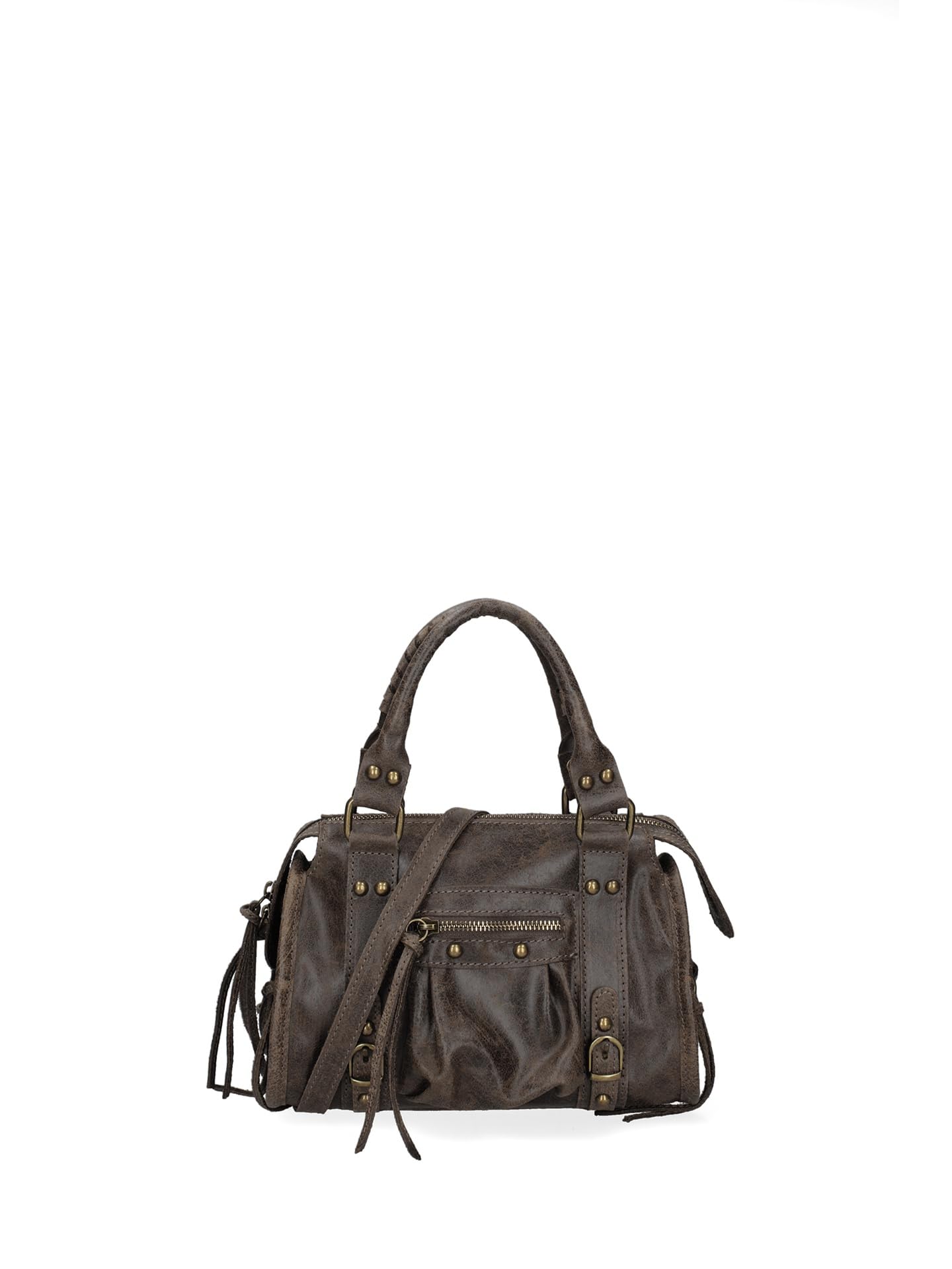 Gave Lux Borsa a Spalla Donna Vera Pelle Scamosciata 25cm, Prodotto Artigianale Made in Italy, Con Manico a Tracolla, GLX220609123FBG