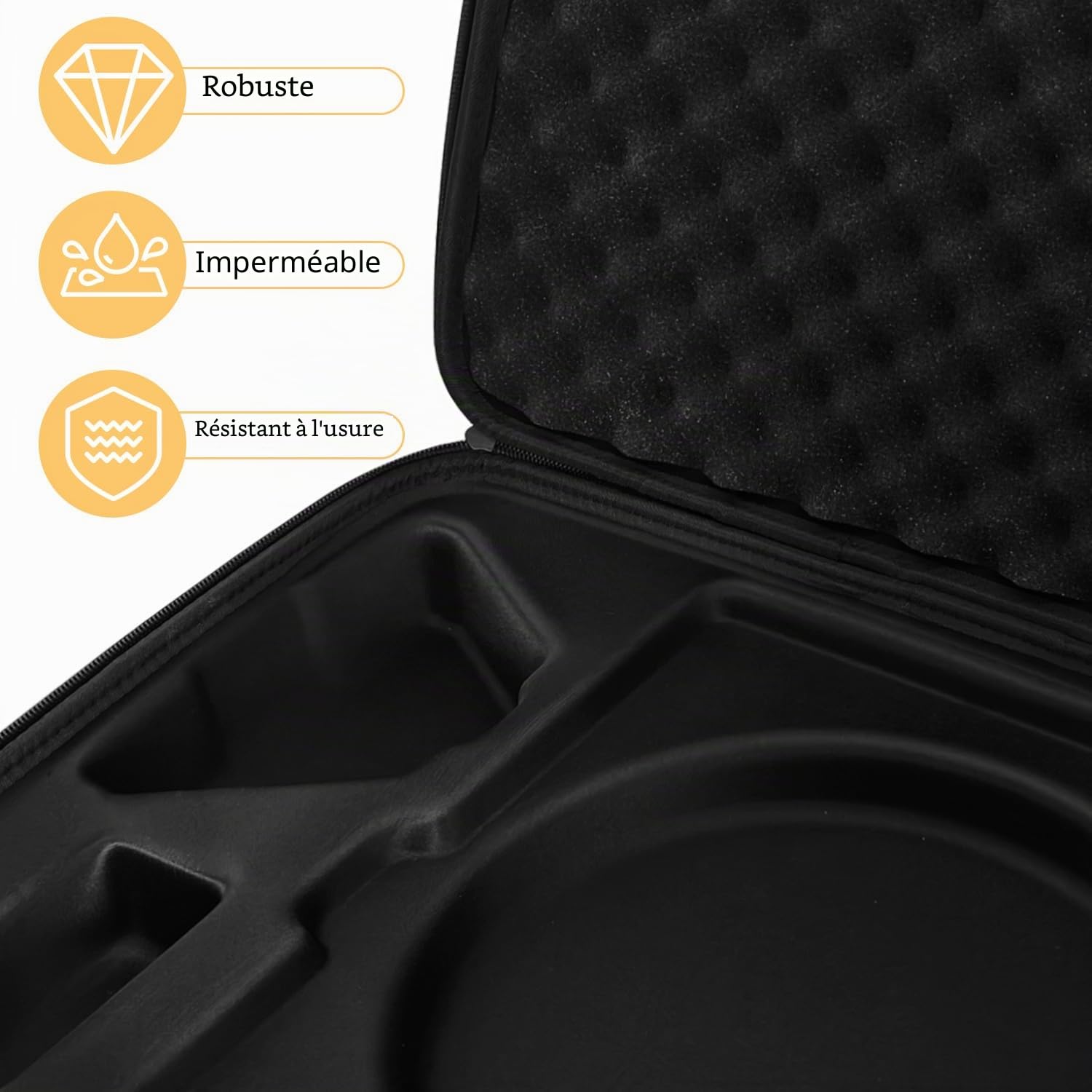 Mini étui rigide portable pour Starlink, étanche, boîte de rangement robuste avec organiseur, compartiments pour câbles, accessoires, avec doublure intérieure amortissante pour le camping