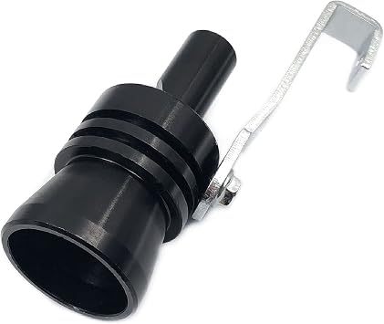 DEVMO 2pcs XL Size Aluminum Alloy Universal Turbo Sound Exhaust Muffler Pipe Whistle Car Roar Maker (XL-Black)