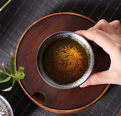 Miniatura 3 de Colorido JianZhan Tenmoku Taza de té Tazón Antiguo Artesanía China Taza Taza Colección de Diseñador Ceremonia Estilo Antiguo Trabajo Hecho a mano
