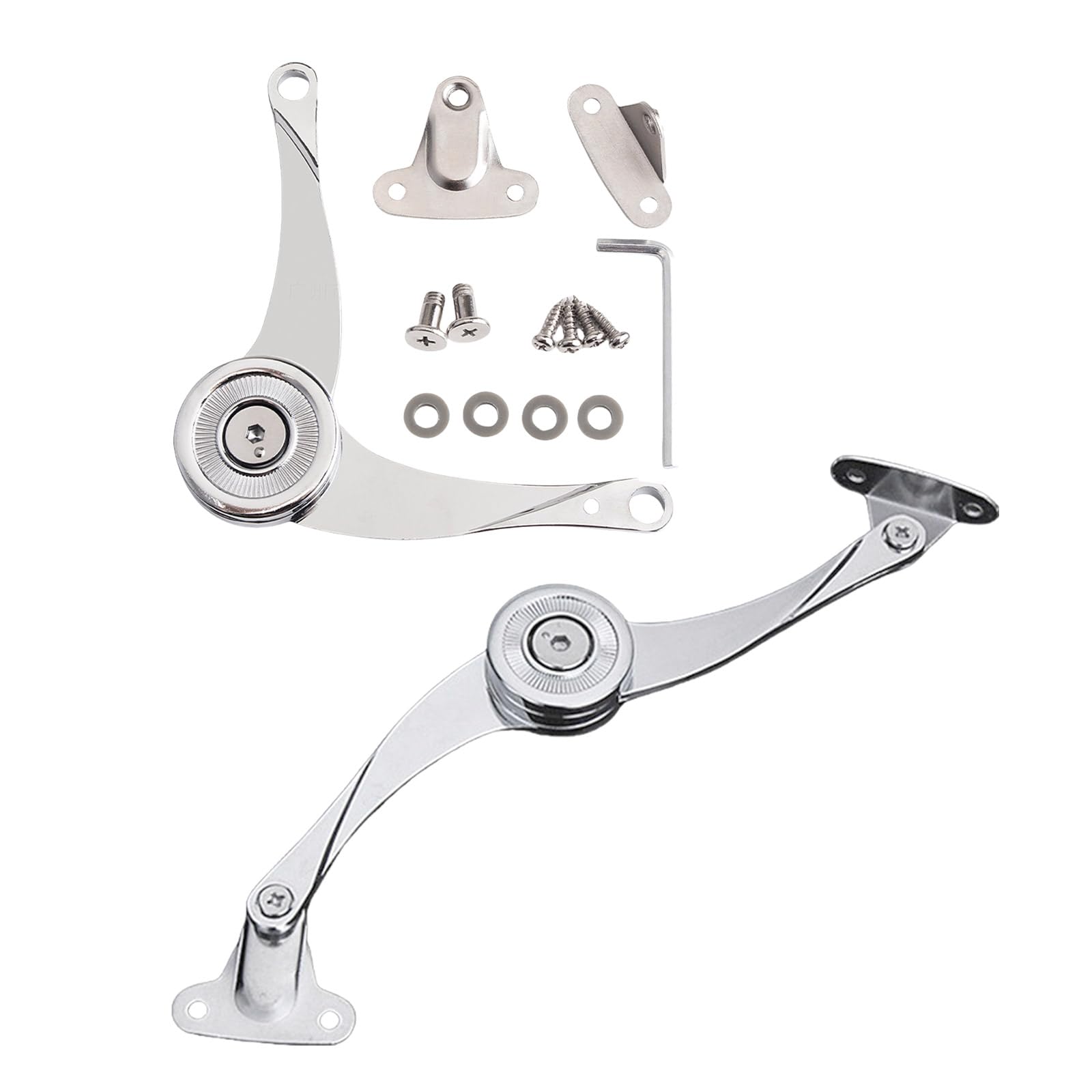 2Pcs Heavy Duty Lid Hinges Soft Close Folding Lid Stay Hinge for Furniture Kitchen Cabinet Cupboard Wardrobe Soft Close Hinges