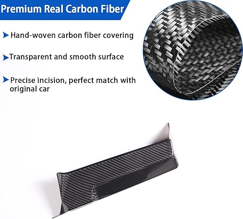 Miniatura 3 de Cubierta trasera de pantalla de navegación de consola central de fibra de carbono real compatible con Chevrolet Corvette C8 Stingray 2020-2023,