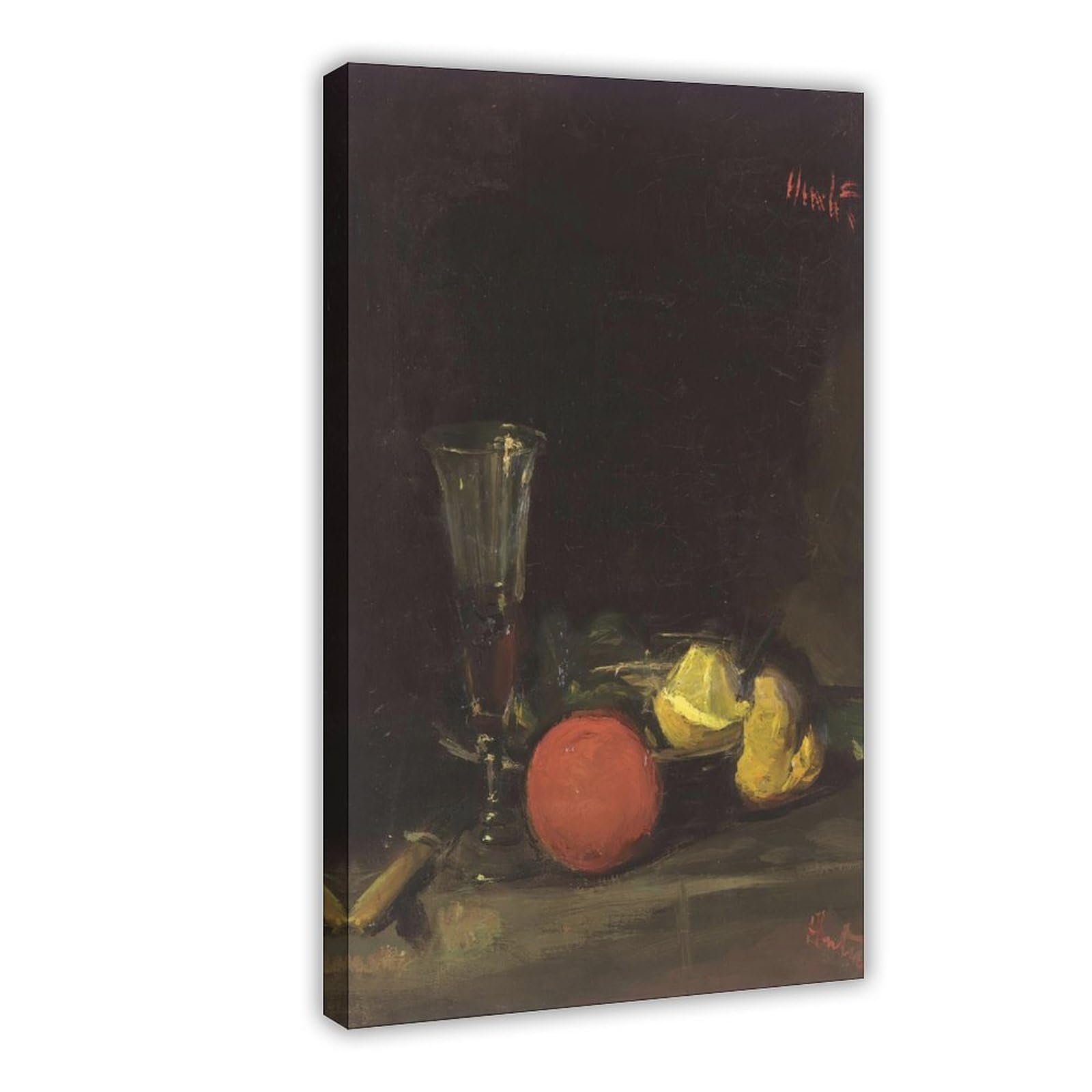 Still Life Of Fruit And A Wine Glass Canvas Poster for Bedroom Decor Gift