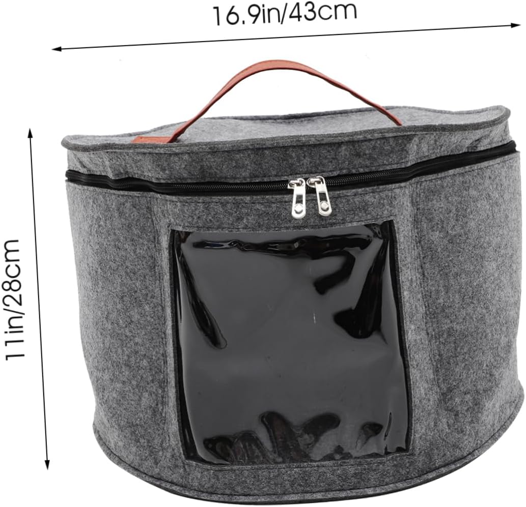 SOLUSTRE Portable Felt Storage Box Window Versatile Organizer for Hats Socks Ties and More Design Grey for Closet and Room Organization