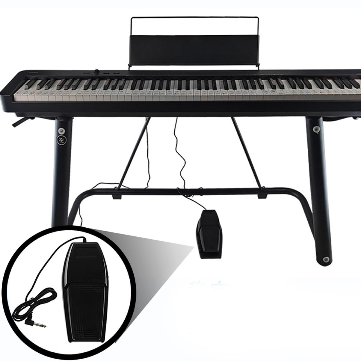 Abaodam Pedale Sustain per Pianoforte Digitale Effetto Duraturo e Materiale in Gomma e Abs Nero, Accessorio per Tastiere Midi e Pianoforti Elettronici