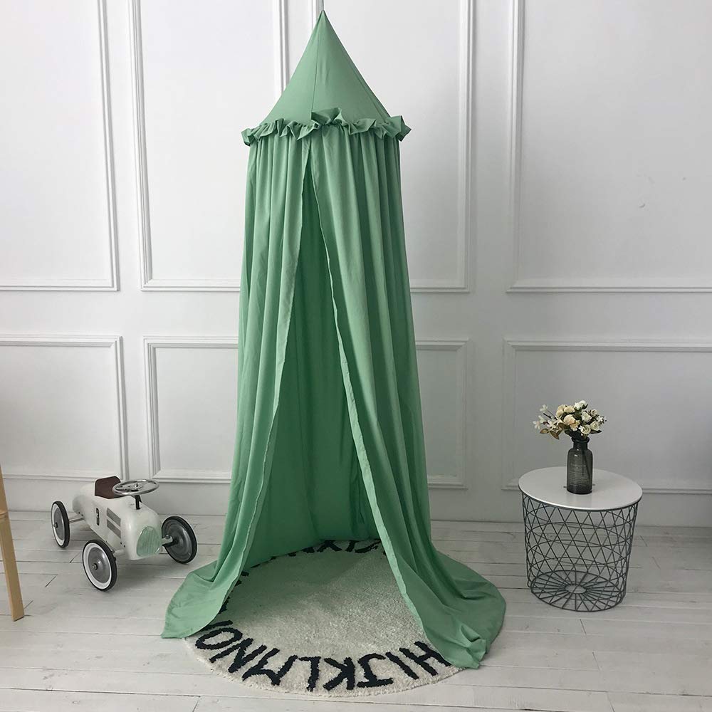Tenda sensoriale, Baldacchino da Letto in Cotone con Cupola Rotonda, Tenda da Gioco Princess, for la Decorazione della Camera da Letto(Green)