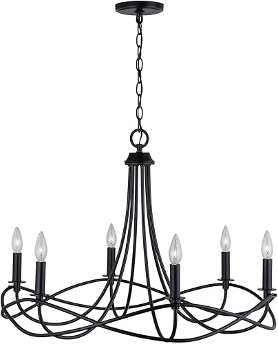 Miniatura 2 de Capital Lighting 431661MB Sonnet - Candelabro con marco de metal, 6 luces, 360 vatios totales, 22 pulgadas de alto x 30 pulgadas de ancho, negro mate