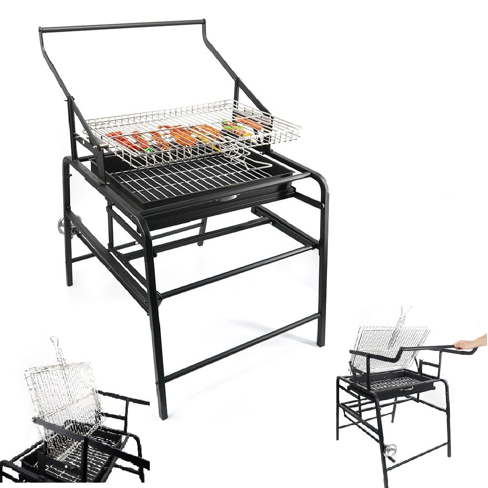 Griglia Pieghevole Quick Grill Grande: Barbecue Portatile In Acciaio Inox Per Campeggio, Pic-nic Ed Emergenza