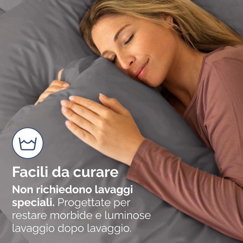 Federa 80x80 Grigio Scuro - Set da 2 - Federe in Microfibra di Alta Qualità - Morbide, Confortevoli e Lavabili in Lavatrice - Federa 80x80 per Cuscini, Set 2 Federe Grigio Scuro - OEKO-TEX Certificato