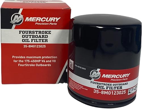 Miniatura 1 de Mercury Marine/Mercruise Nuevo OEM 175 a 300 HP V6 y V8 Filtro de aceite fueraborda, 35-8M0123025