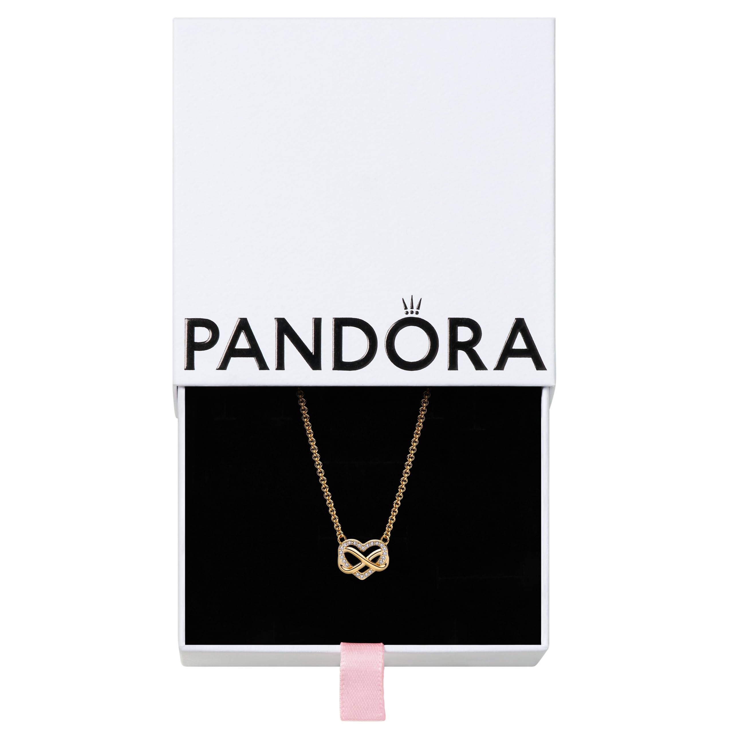 Pandora Gold Necklaces Shiny Infinity Heart Necklace 362666C01