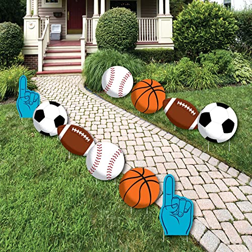 Go, Fight, Win - Sports - Basketball, Baseball, Football & Soccer Lawn Decorations - Outdoor Baby Shower Or Birthday Party Yard Decorations - 10 Piece #TOP1