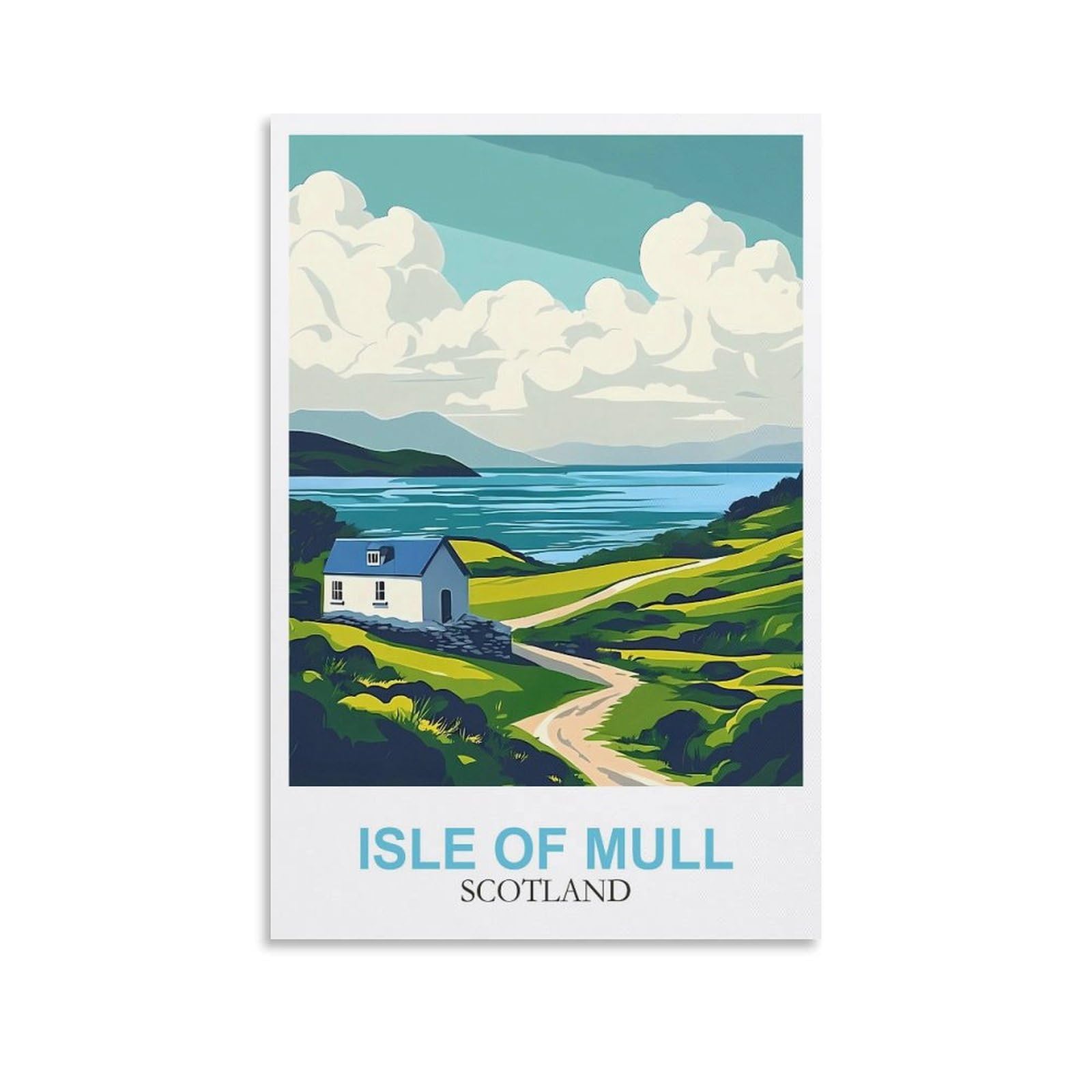CLFMHNAS Isle of Mull Scotland Vintage Travel Posters 08x12inch(20x30cm) Canvas Wall Art Prints