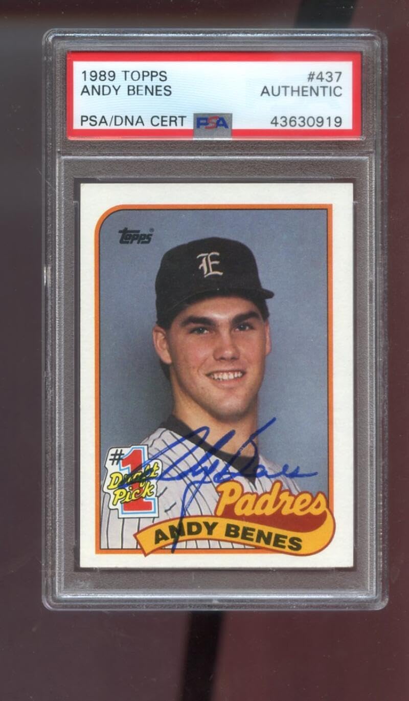 1989 Topps #437 Andy Benes AUTO SIGNED Autograph Autographed Card PSA PSA/DNA Baseball MLB COA San Diego Padres