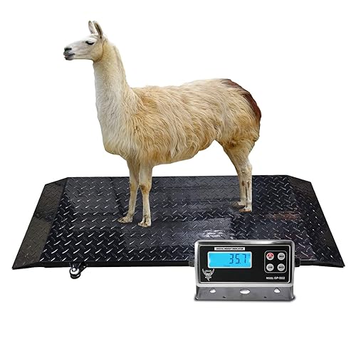 Miniatura 3 de Escala mediana de ganado/equipo de pesaje de animales de granja, capacidad 2000 x 0.2 lb para ovejas, cabra, alpaca, cerdo, etc. Plataforma 50"x25
