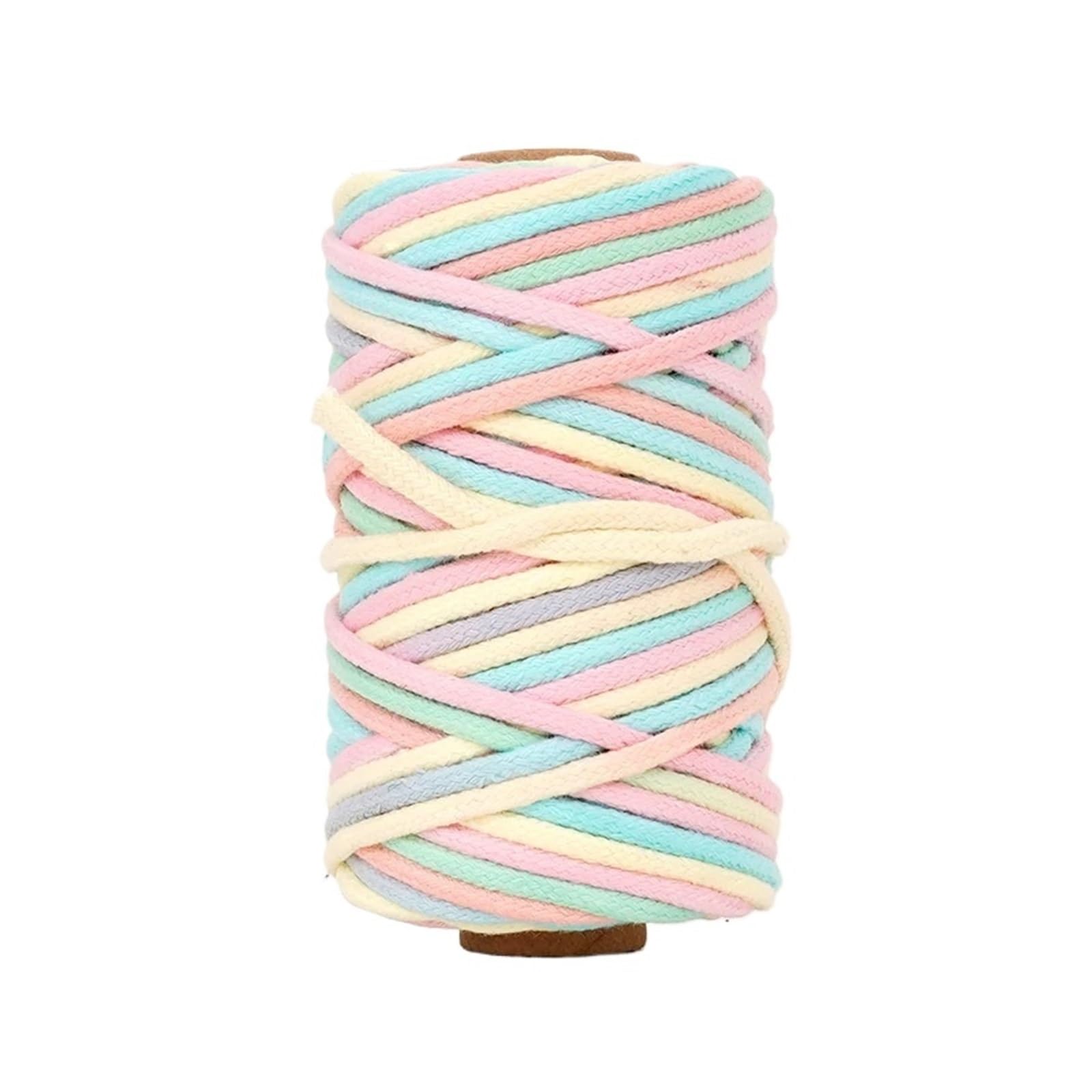 Cotton Macrame Cord 3.0mm Soft Multicolor Cotton Rope 30M per Roll Core-Spun Piece-Dyed DIY Macrame Cord for Bracelets Handcraft Braiding(Color12)