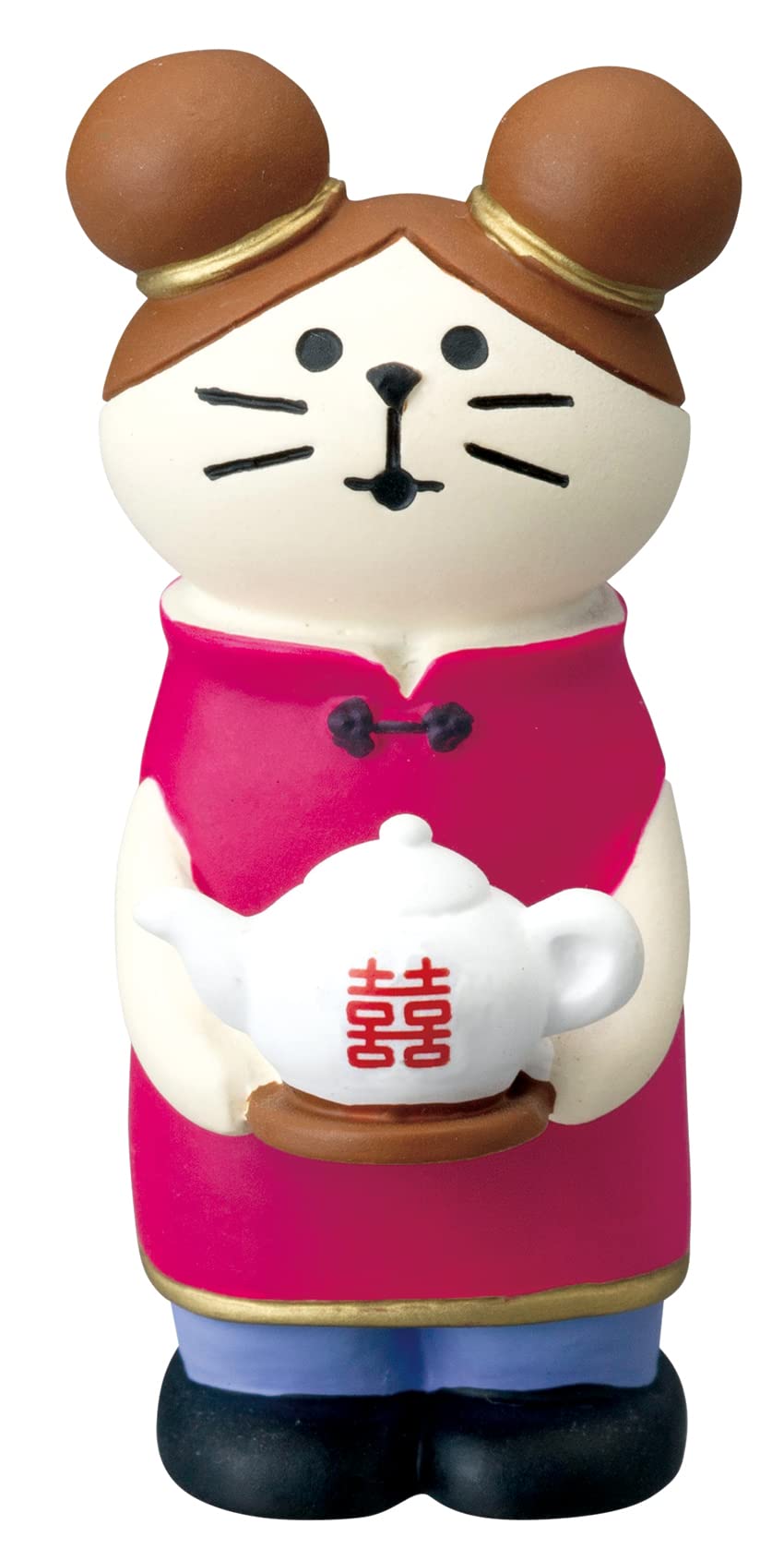 デコレコーポレーション concombre チャイナにゃんこ サイズ：約W2.4 D2.7 H5.2 ZCB-28963