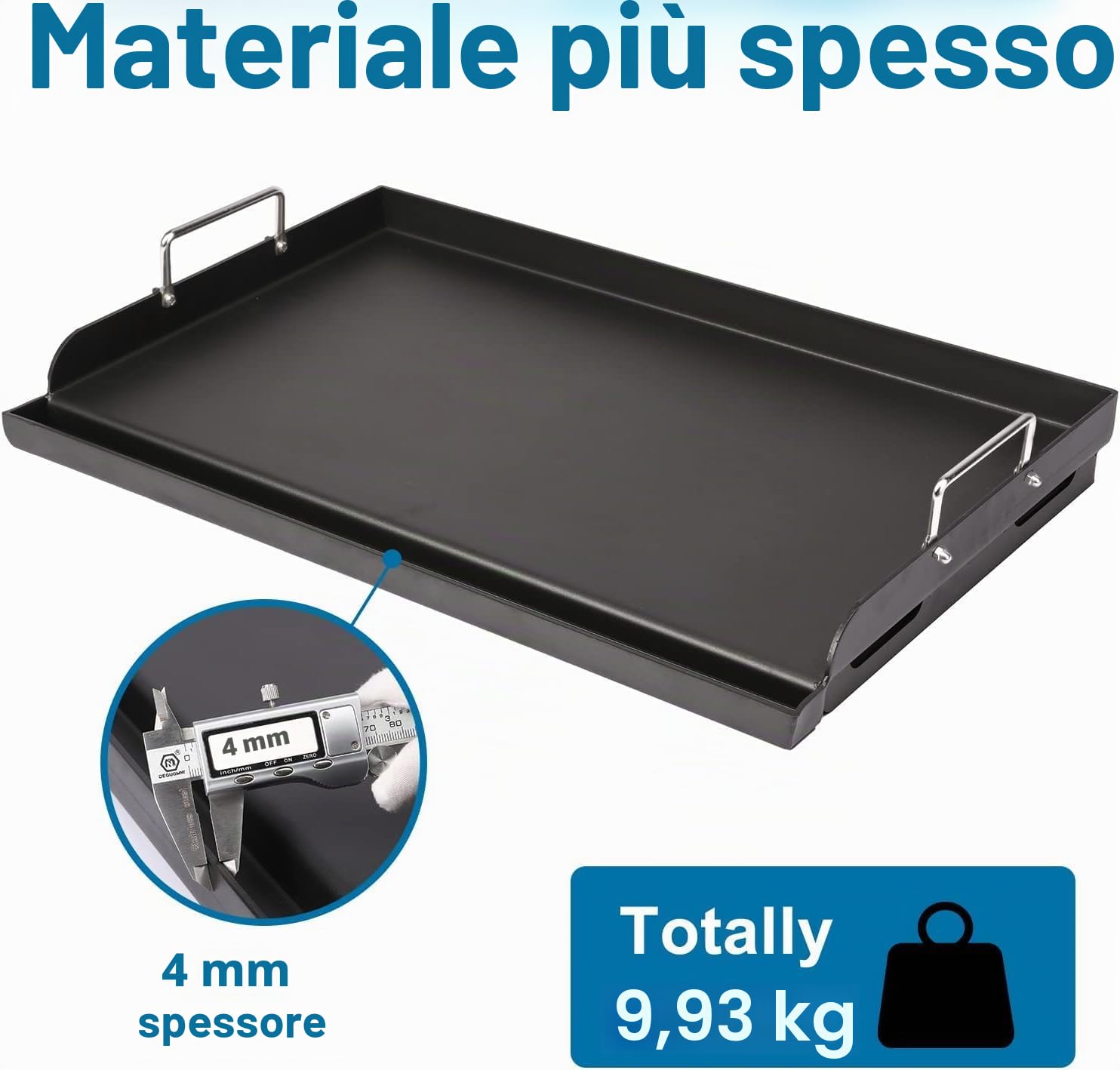 Denmay Piastra universale Plancha, 63,5 x 40,6 cm, per barbecue a gas, barbecue a carbonella, griglia elettrica e altro, rivestimento antiaderente per Weber, grande rettangolare universale