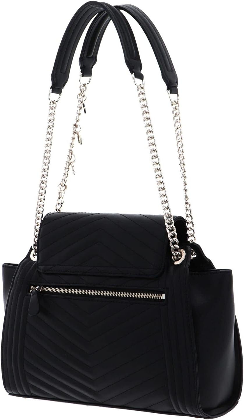 GUESS Women's Lida Shoulder Satchel Handbag Black VG812709