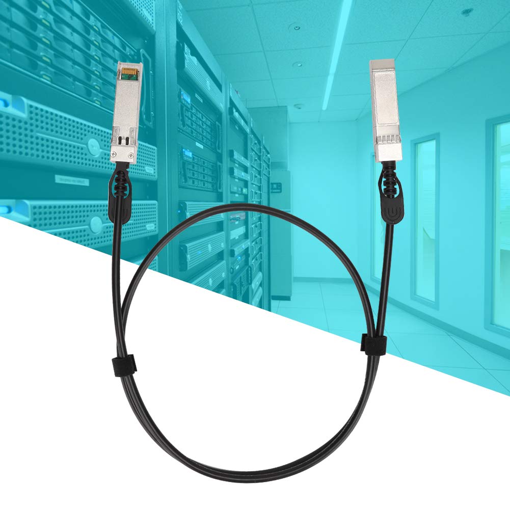 AcoutoPVC SFP to SFP 25Gbps DAC Cable 1 Meter Black for Routers Firewalls Network Cards PVC Material Compatible with Ruijie