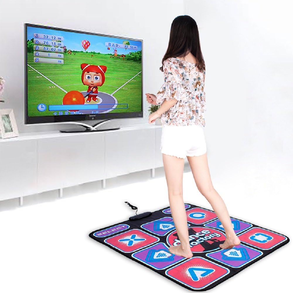 Puronic Non-Slip Dance Mats Rhythm and Beat Game Dancing Step Pads USB Lose Weight Pads Dancer Blanket with USB Entertainment for PC Laptop (Pattern 1, 8 mm Thick)