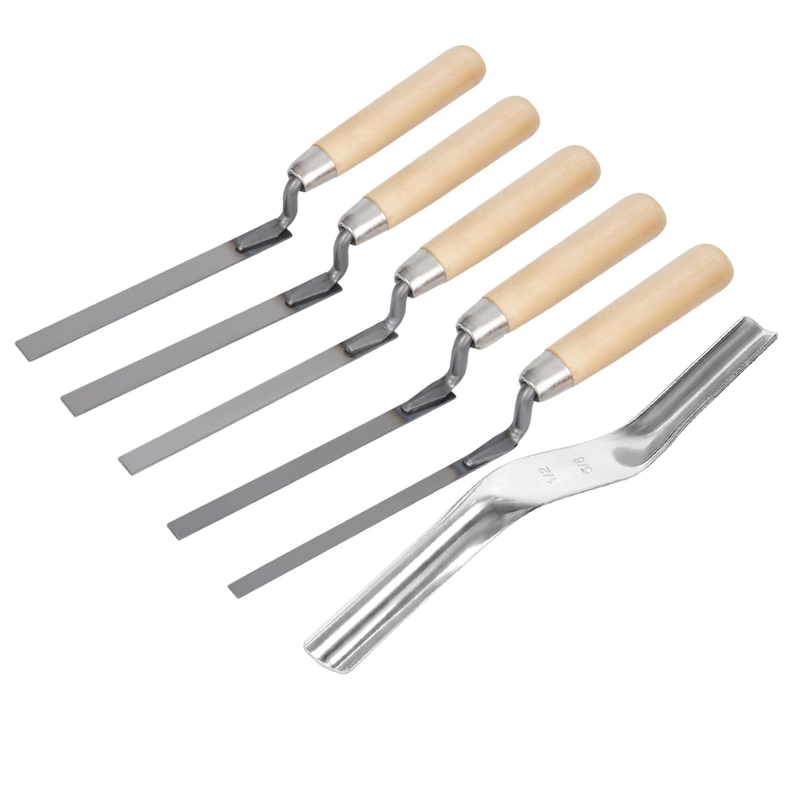 6 Pieces Pointing Trowel Set Pointing Tool Stainless Steel Finger Trowel